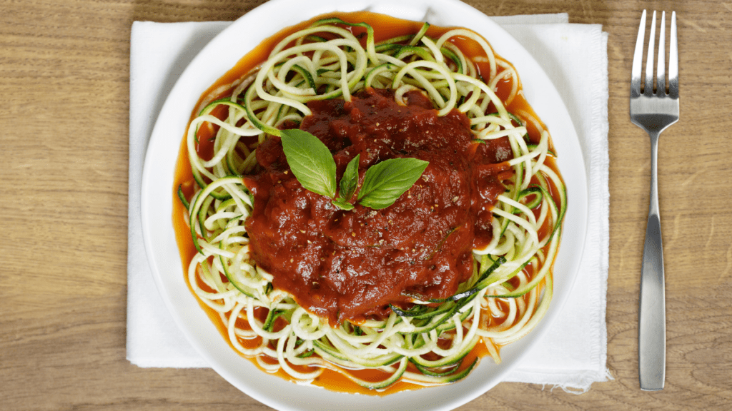 Zucchini Noodles with Tomato and Basil Sauce